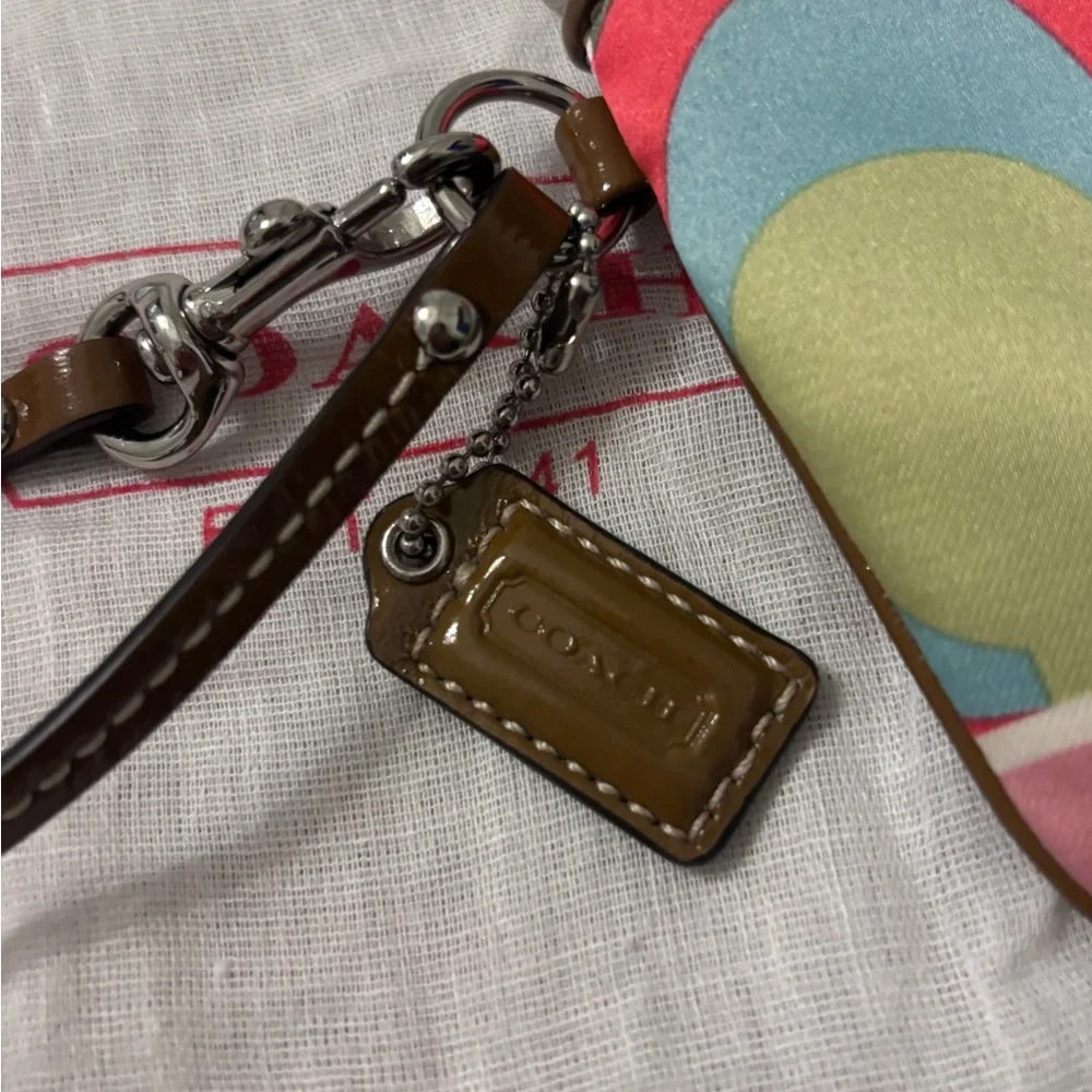 Coach Multicolor Signature Logo Zipper Wristlet